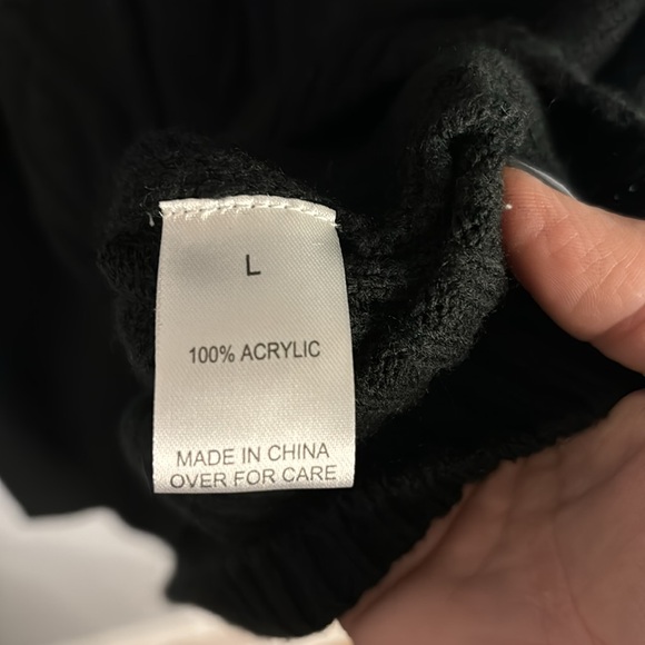 Fortune & Ivy Cable Knit Sweater Dress Size Large Black Turtleneck Pullover - Picture 8 of 10